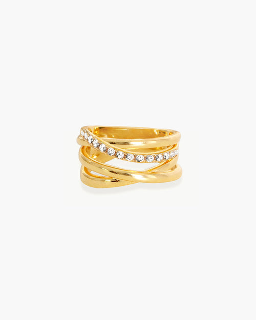 Criss Cross Pave Ring