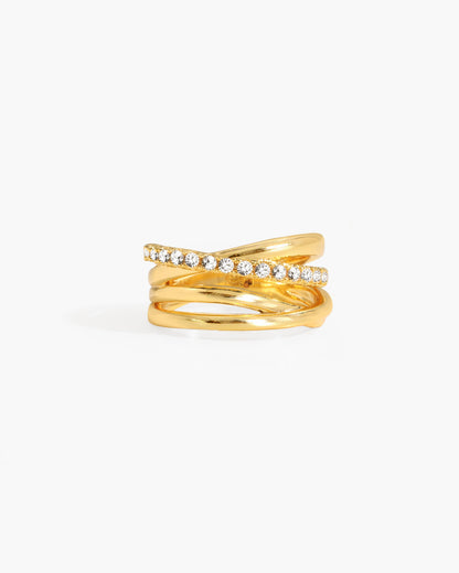 Criss Cross Pave Ring