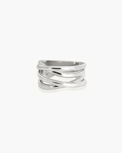 Criss Cross Ring in Silver
