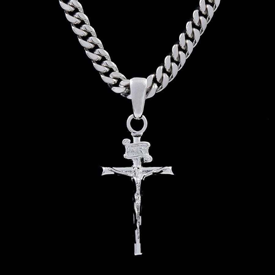 Crucifix Pendant in White Gold