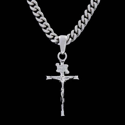 Crucifix Pendant in White Gold