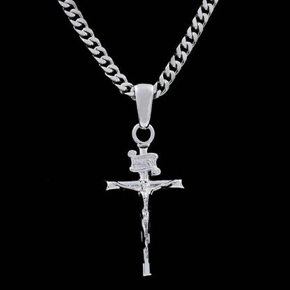 Crucifix Pendant in White Gold