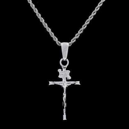 Crucifix Pendant in White Gold