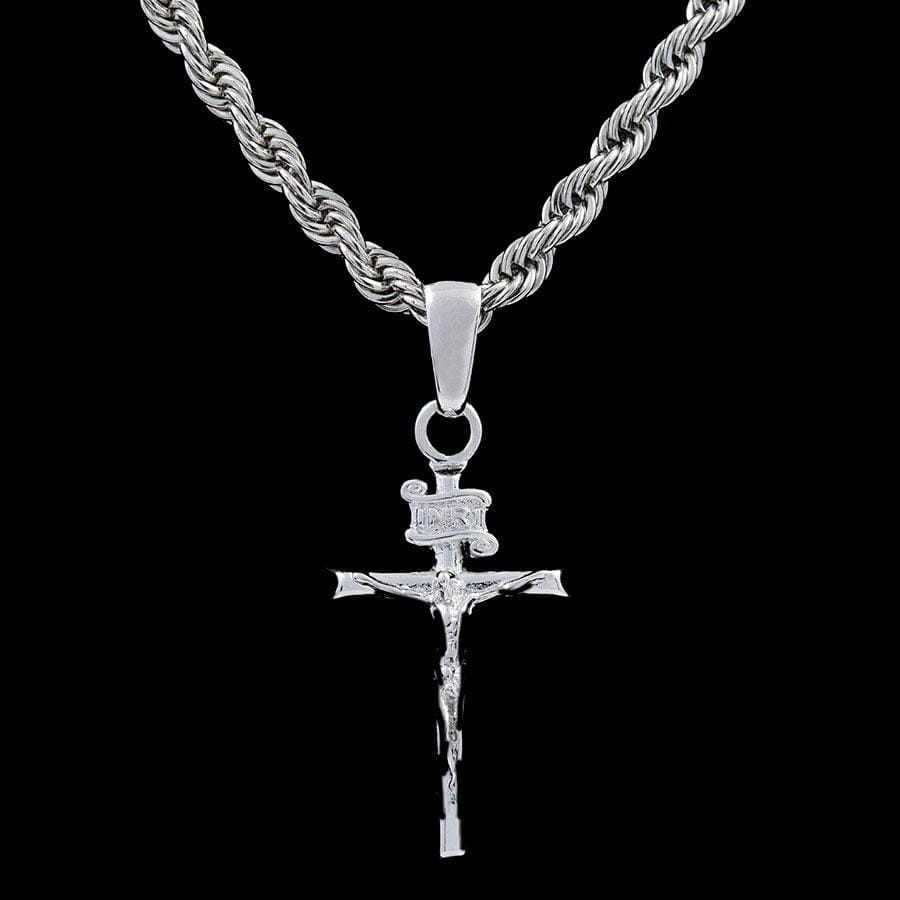 Crucifix Pendant in White Gold
