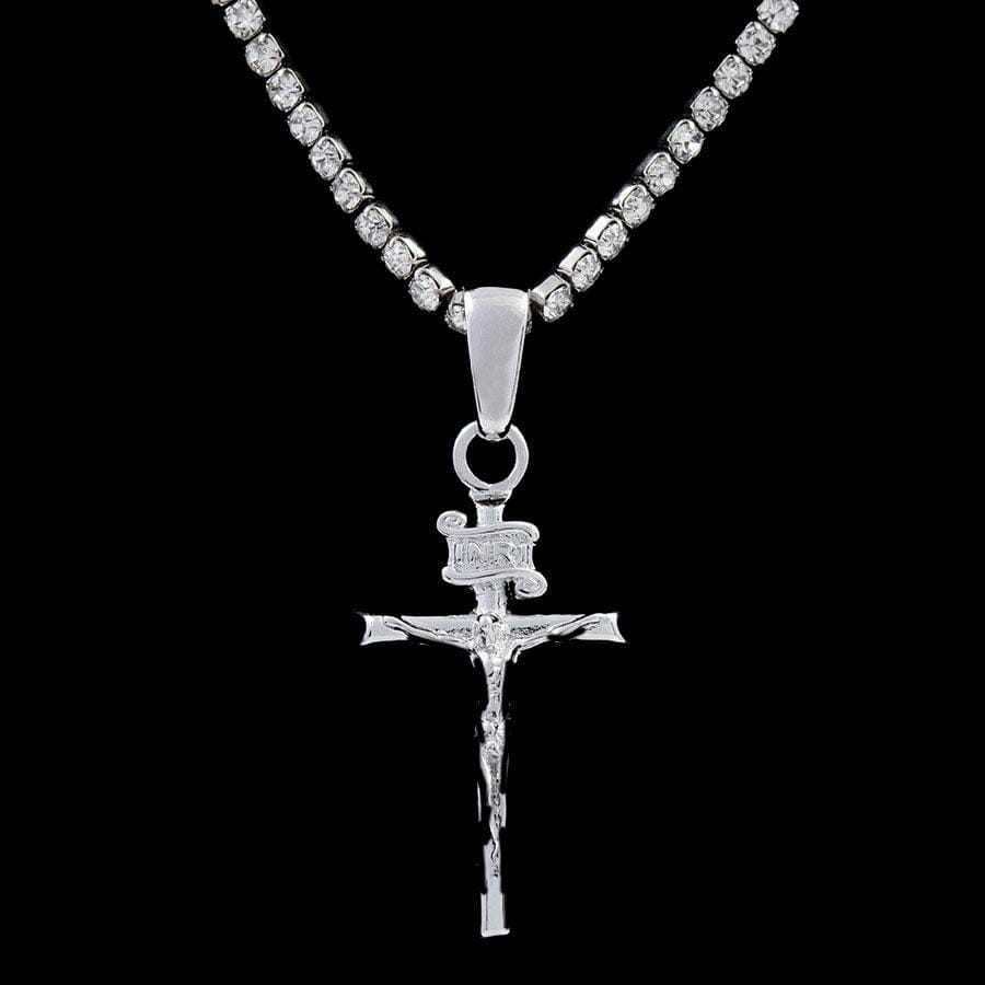 Crucifix Pendant in White Gold