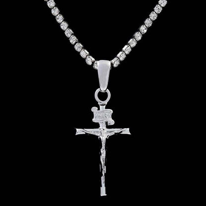 Crucifix Pendant in White Gold