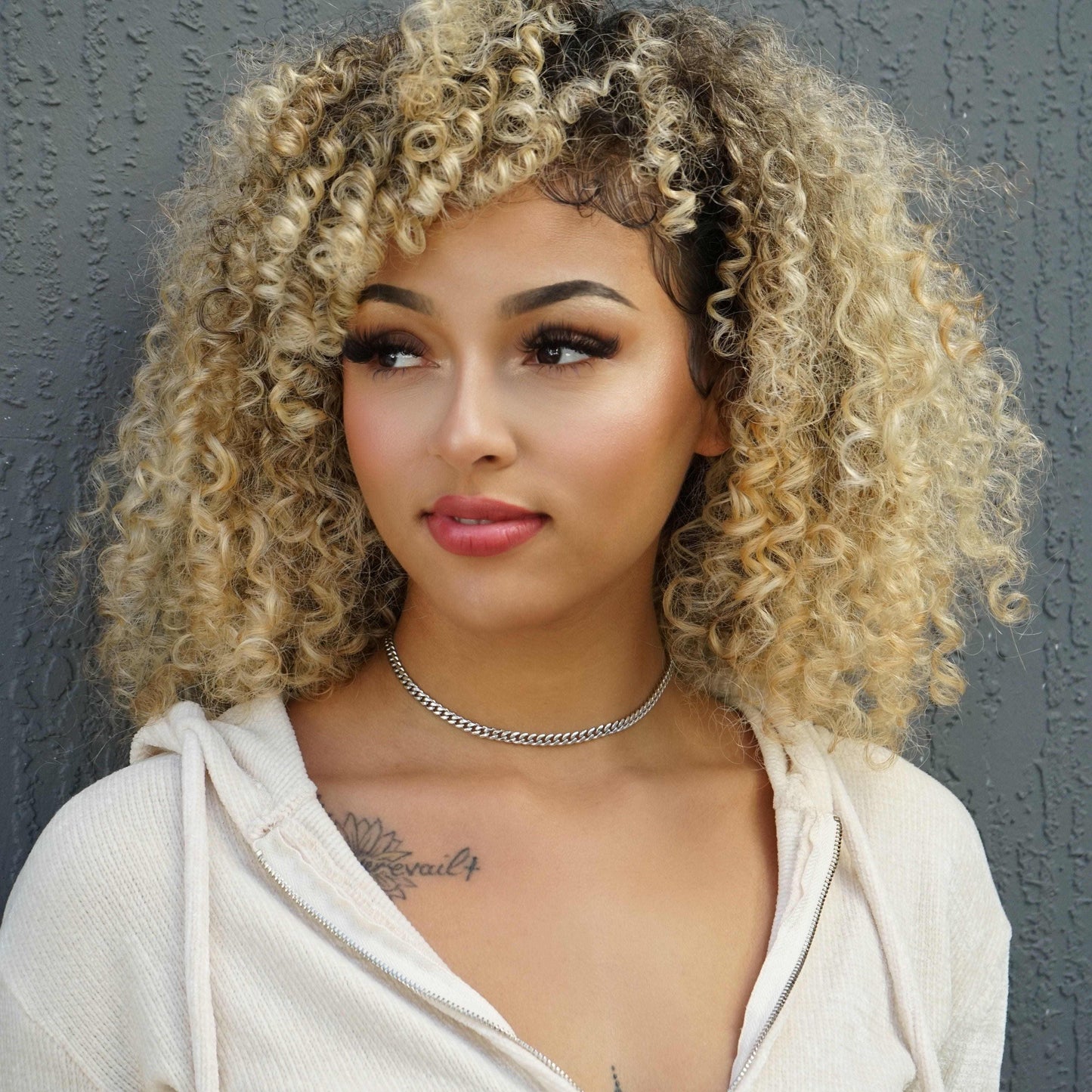 Cuban Link Choker in White Gold - 5mm