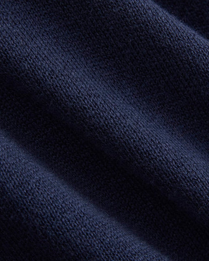 Deep V-Neck Cardigan in Cotton Merino | Navy