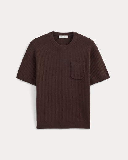 Textured Knit Tee | Coffee Bean