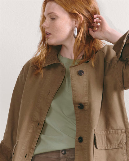 The Box-Cut Tee in Essential Cotton | Sage Green | No Pocket