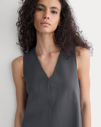 Ponte V-Neck Mini Dress | Graphite