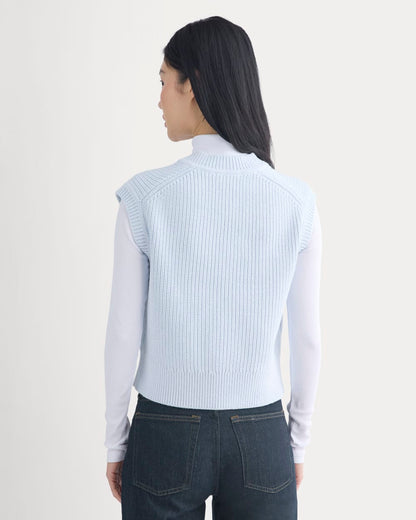 Ribbed V-Neck Vest in Everyday Cotton | Skywriting