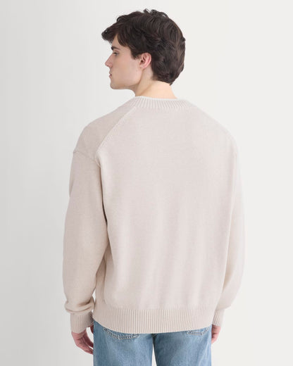 Relaxed V-Neck Sweater in Everyday Cotton | Heathered Oat