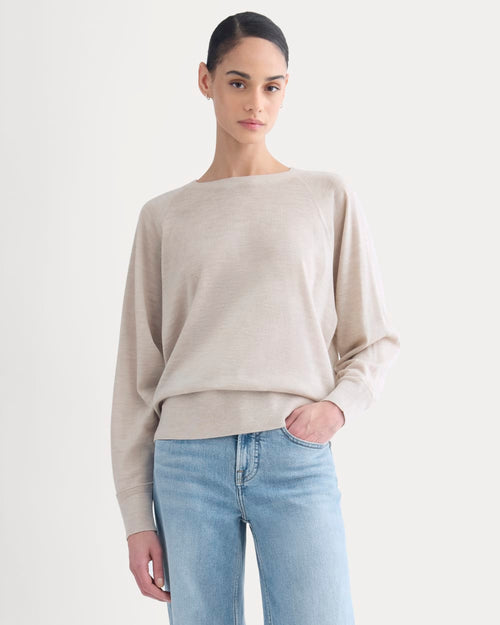 Raglan Sweater in Ultrasoft Merino | Heathered Oat