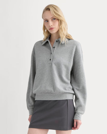 Lightweight Terry Polo Sweatshirt | Vintage Heather Grey