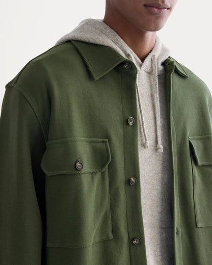 Relaxed Knit Utility Shirt | Dark Forest