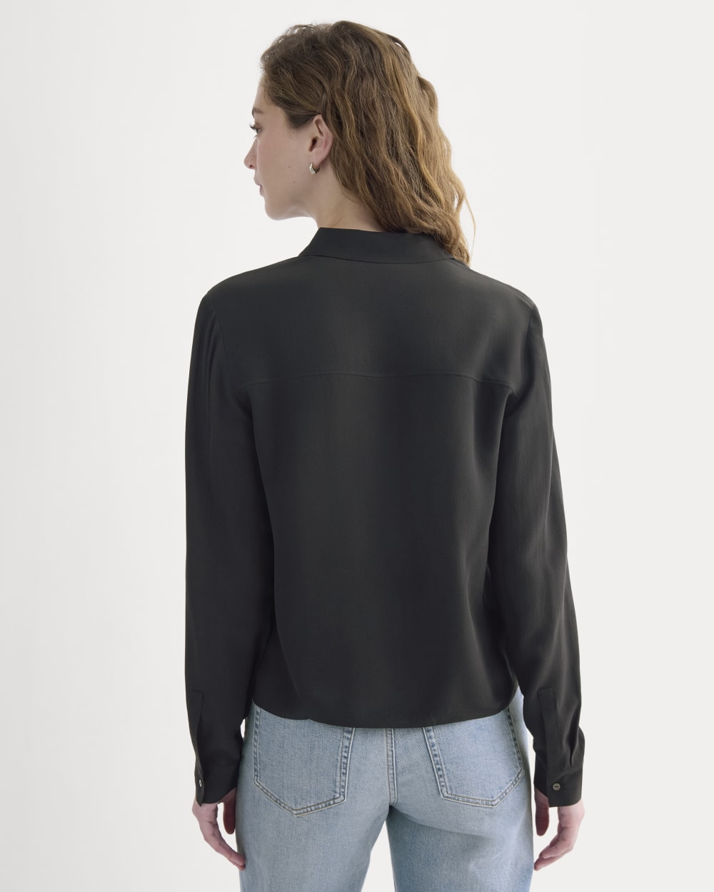 Shrunken Top in Washable Silk | Black