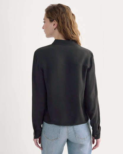 Shrunken Top in Washable Silk | Black
