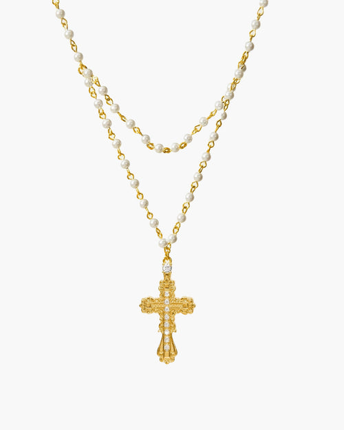 Everette Cross Necklace in Gold