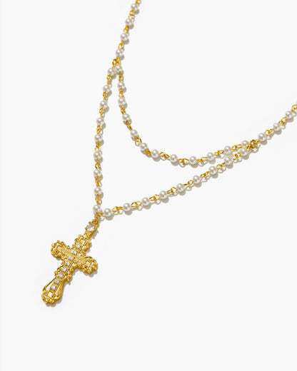 Everette Cross Necklace in Gold