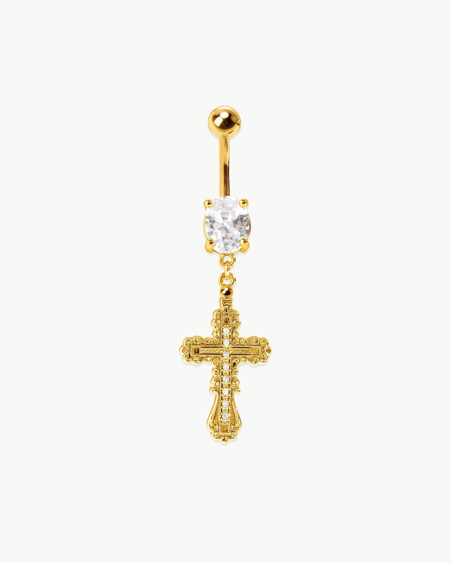 Everette Cross Belly Ring in Silver