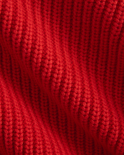 Cropped Ribbed Crew in Everyday Cotton | Fiery Red