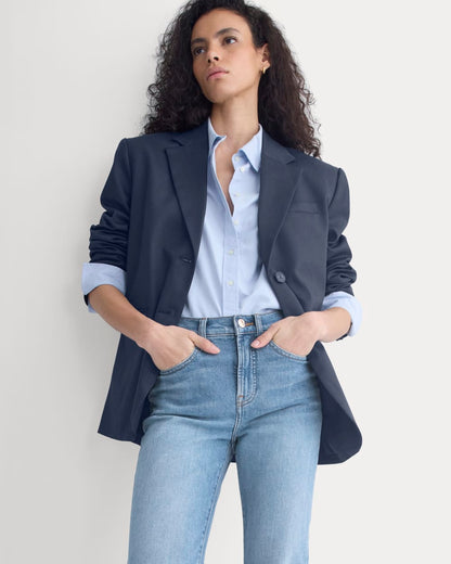 Tailored Drape Blazer | Navy