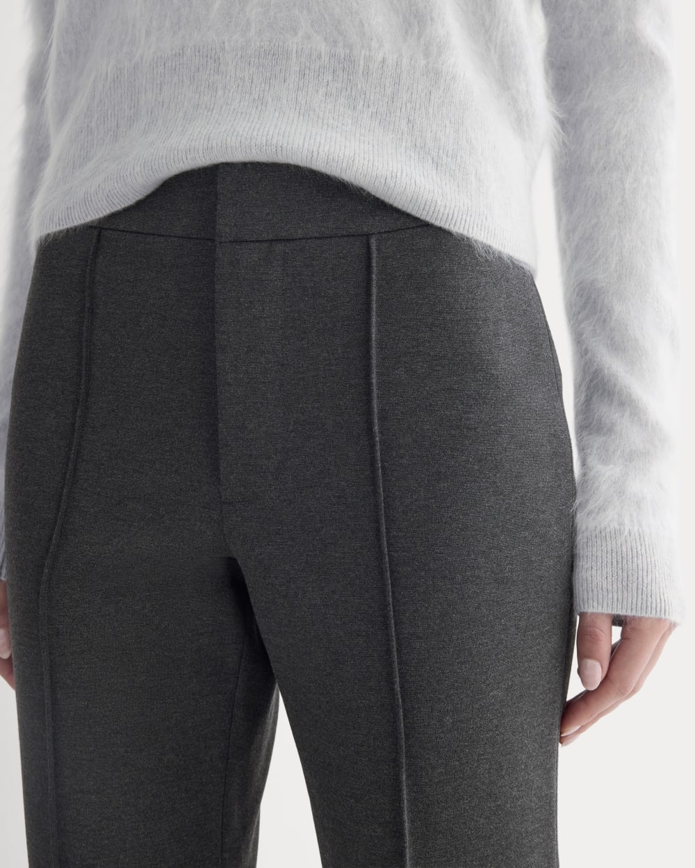 Slim Trouser in Ponte | Heathered Soot