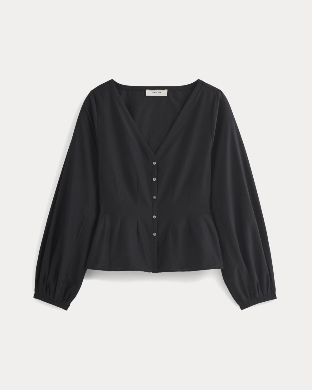 Balloon Sleeve Top in Cotton Silk | Black