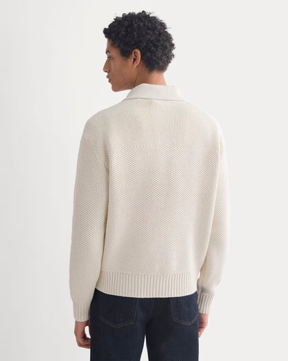 Honeycomb Sweater Jacket | Heathered Oat
