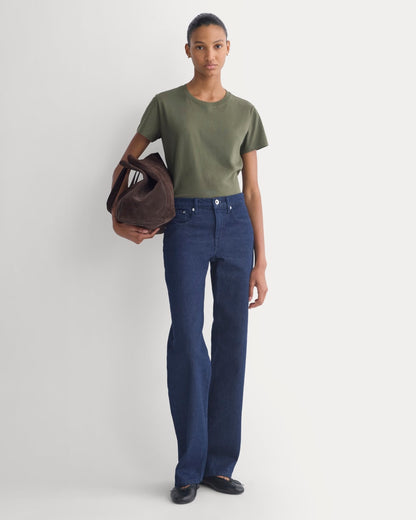 The Box-Cut Tee in Essential Cotton | Olive Night | No Pocket