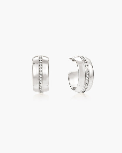Vice Hoop Earrings in Silver