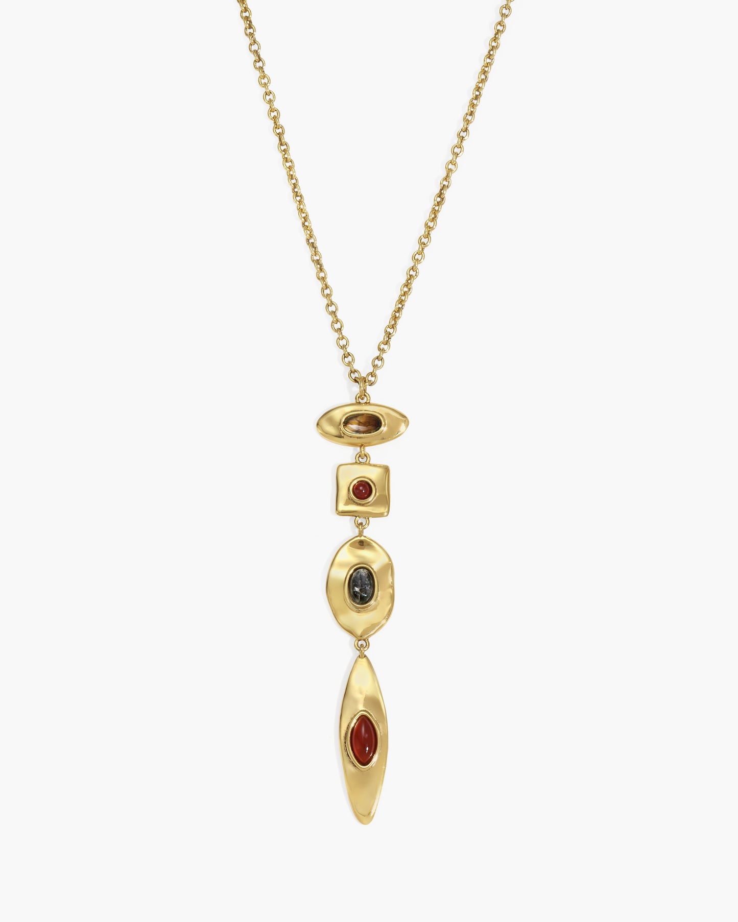 Petra Multi-Stone Drop Necklace in Gold