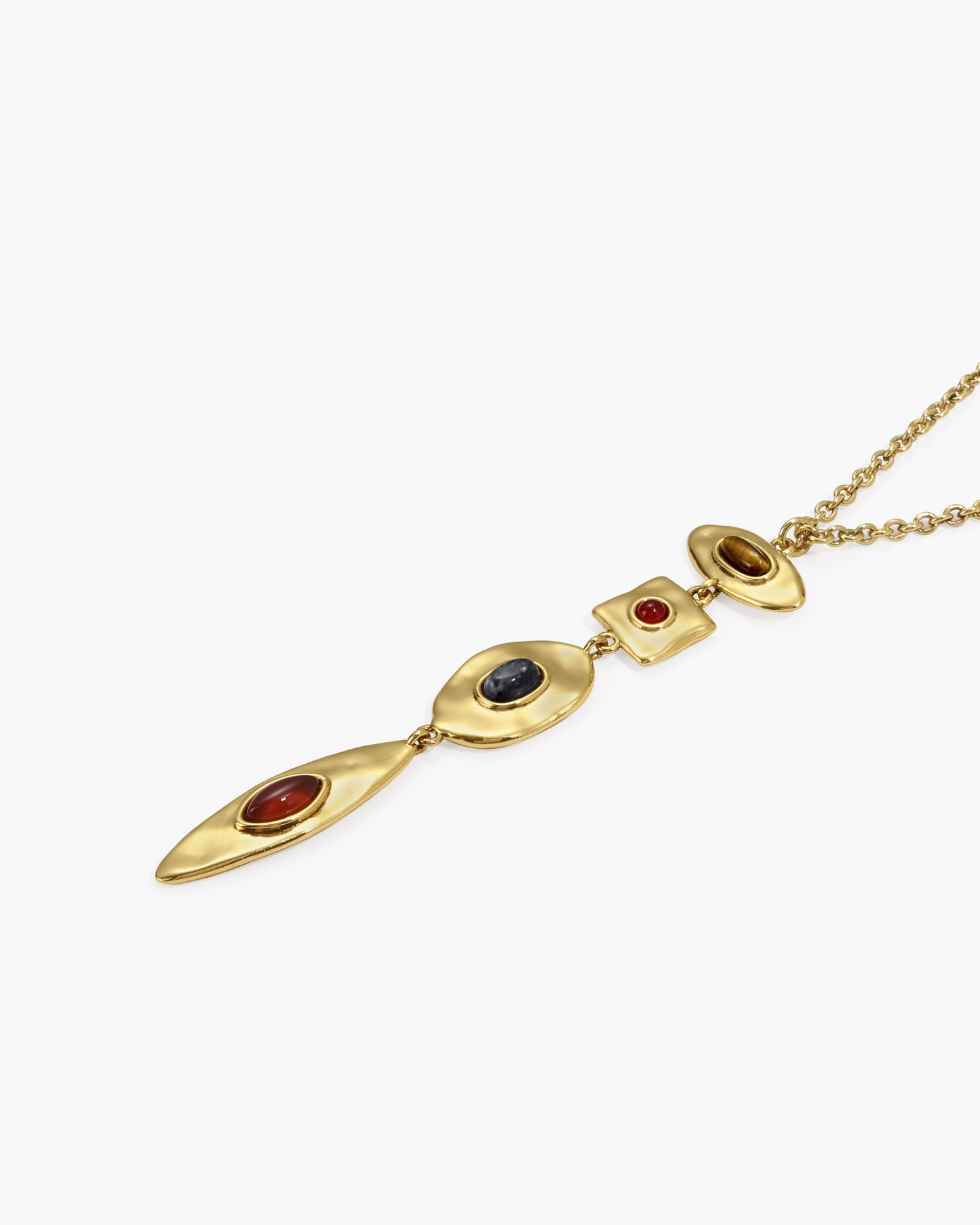 Petra Multi-Stone Drop Necklace in Gold
