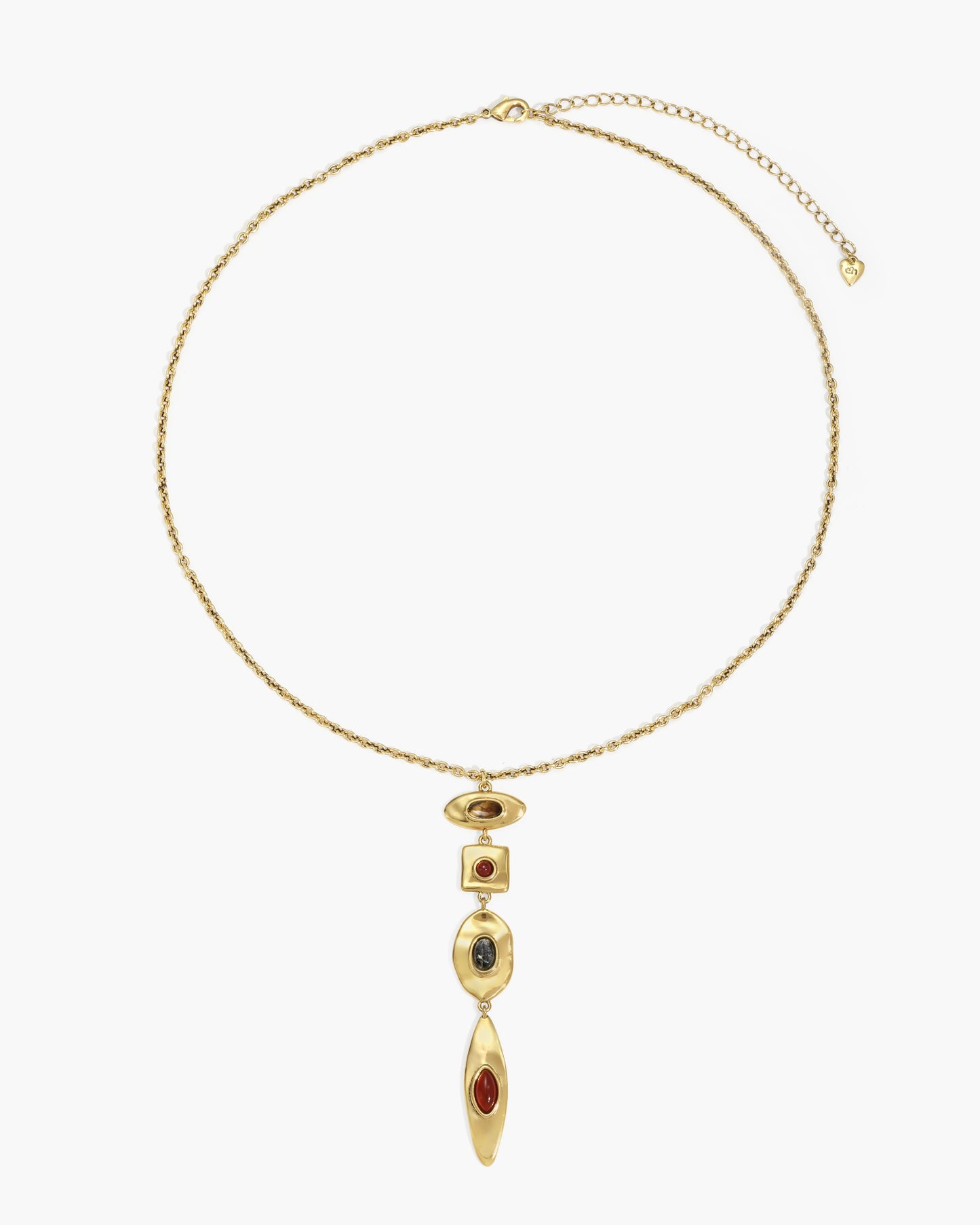 Petra Multi-Stone Drop Necklace in Gold