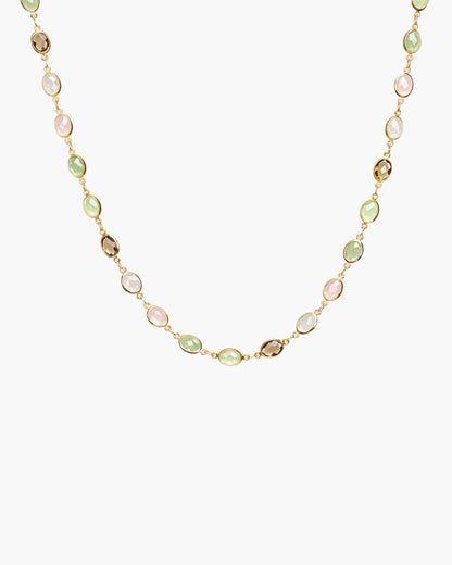 Whimsical Romance Stone Necklace in Silver