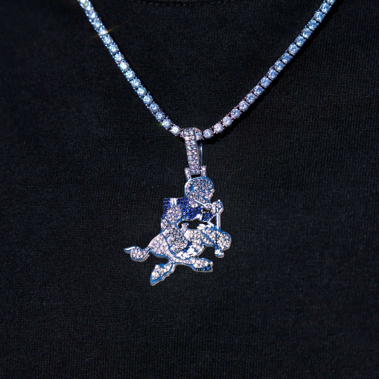 Dallas Cowboys Official NFL Vintage Logo Pendant in White Gold