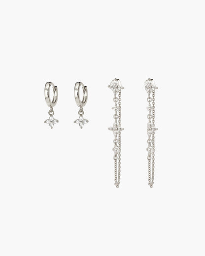 Clover Mini Hoop Earrings in Silver