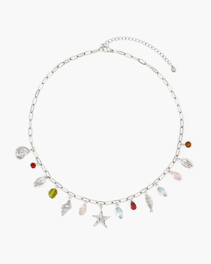 Coral Dancer Multi-charm Choker Necklace in Gold
