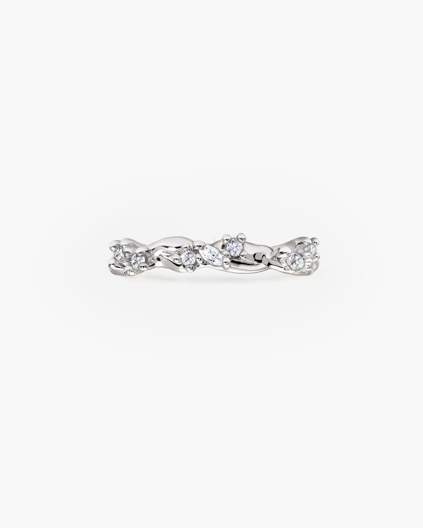 Moonlit Ivy Ring in Silver