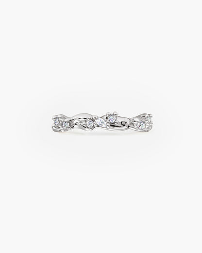 Moonlit Ivy Ring in Silver