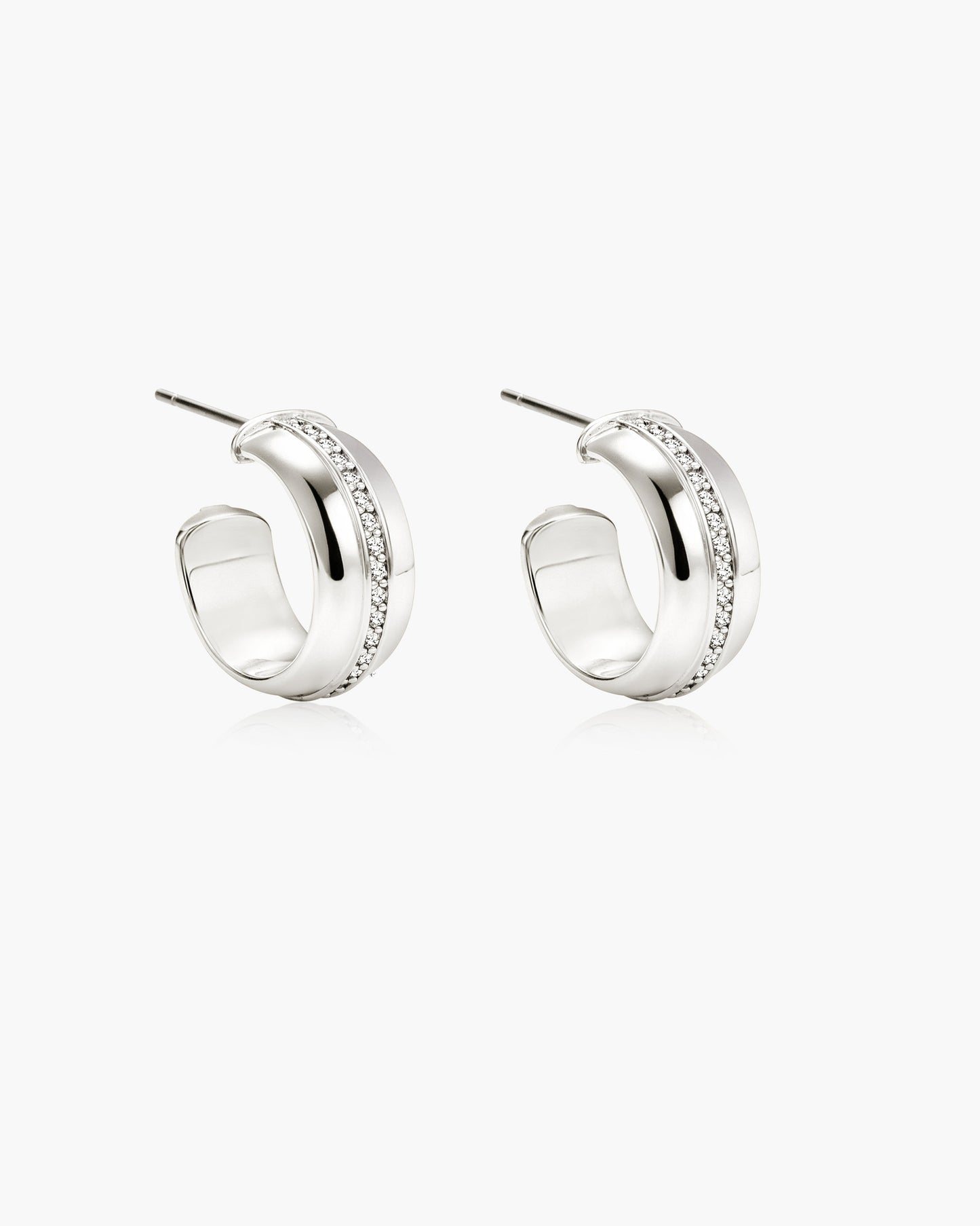 Vice Hoop Earrings in Silver