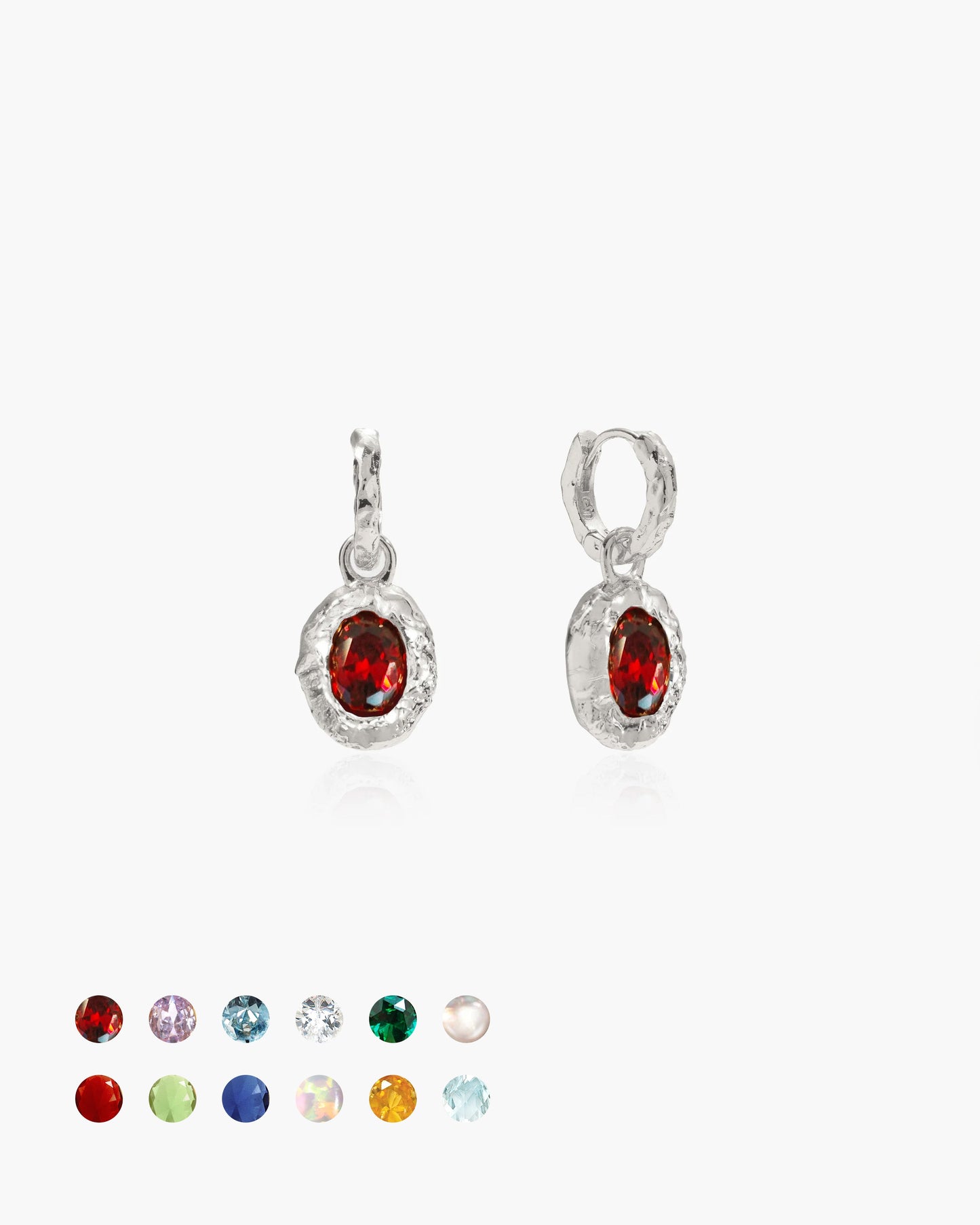 Birthstone Earrings in Silver