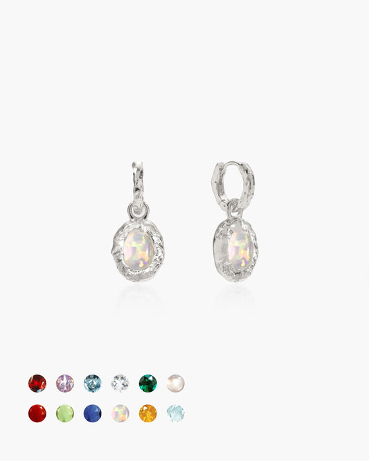 Birthstone Earrings in Silver