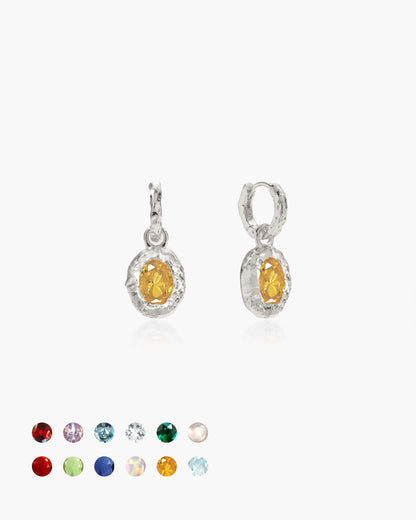 Birthstone Earrings in Silver