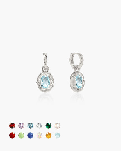 Birthstone Earrings in Silver