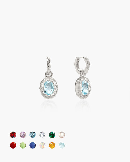 Birthstone Earrings in Silver