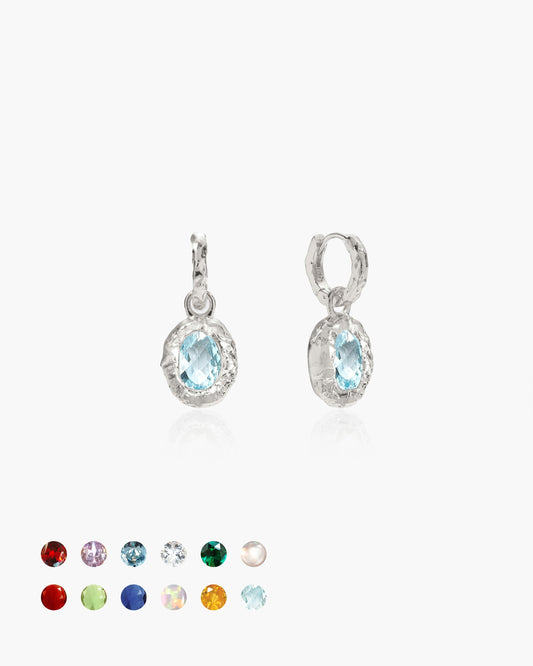 Birthstone Earrings in Silver