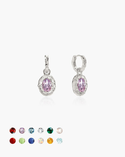 Birthstone Earrings in Silver