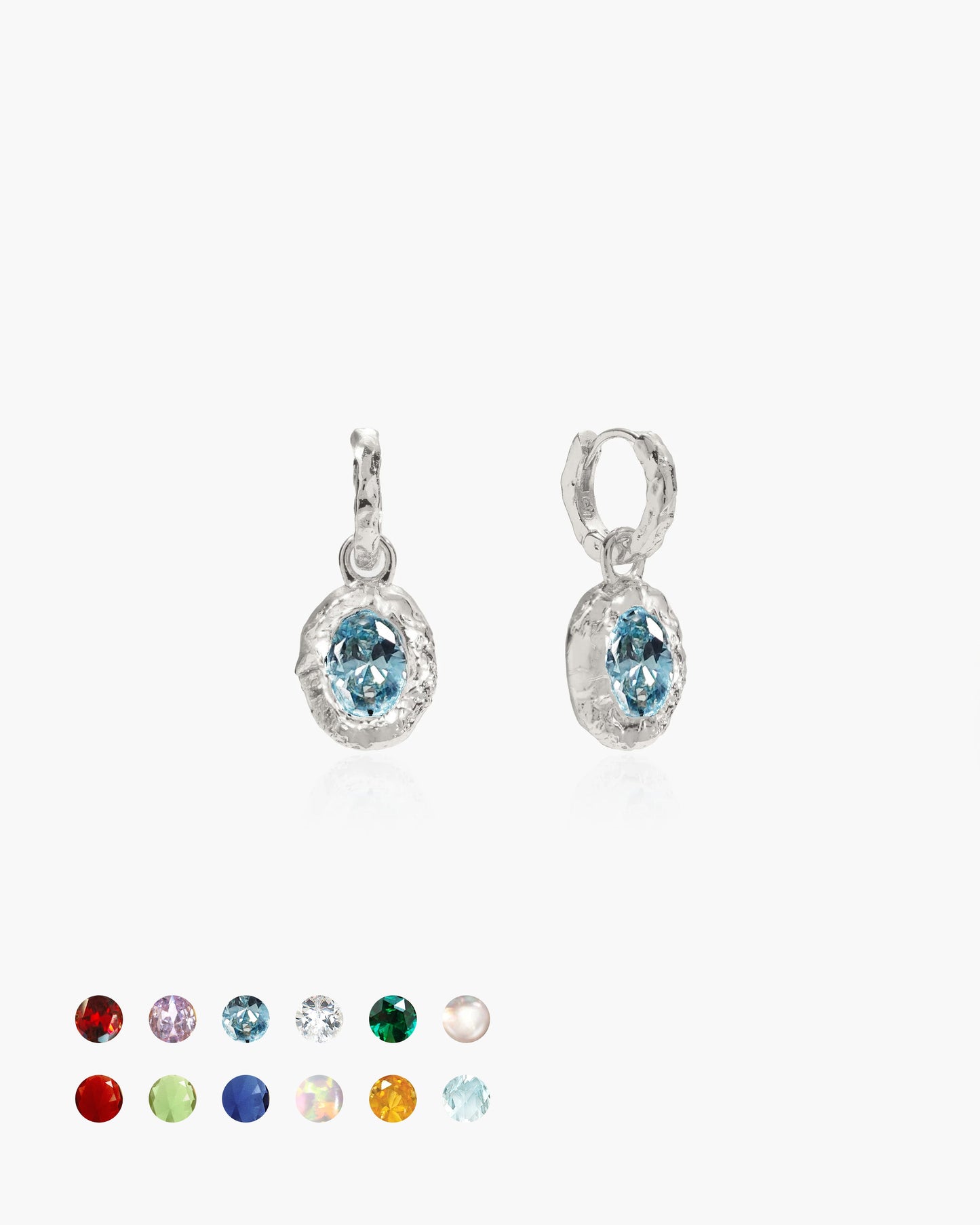 Birthstone Earrings in Silver